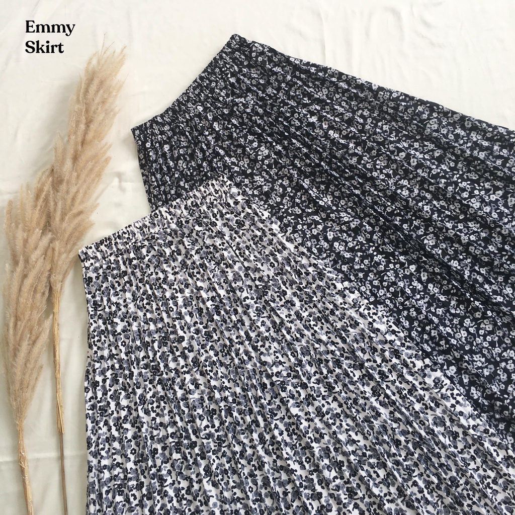 EMMY - ROK PLISKET MOTIF BUNGA BAHAN HYGET PREMIUM