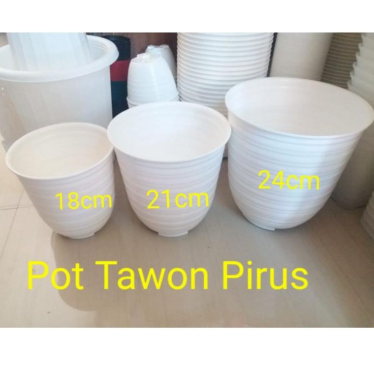 ㆆ POT TAWON PIRUS / TIRUS 18cm WARNA PUTIH merek My Honey ㅅ