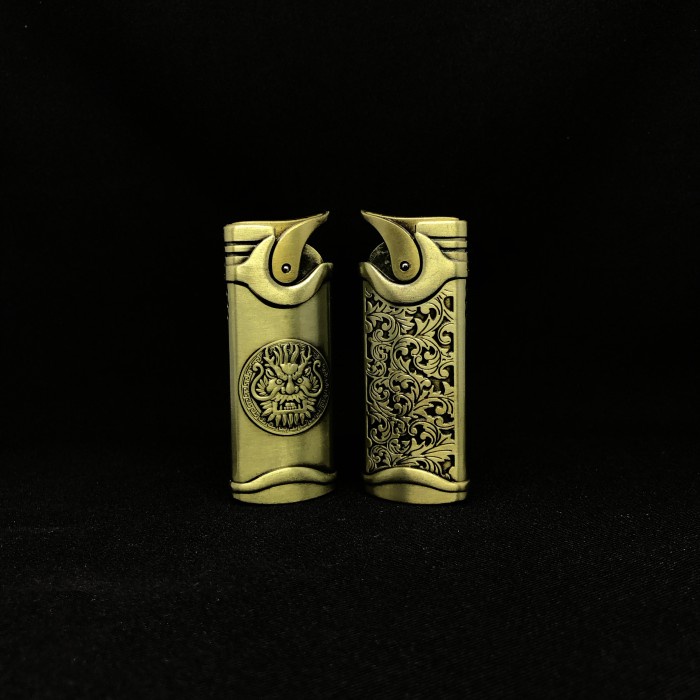 Korek Api Bara Motif Batik &amp; Kepala Naga RJ 3844 Korek Gas Isi Ulang