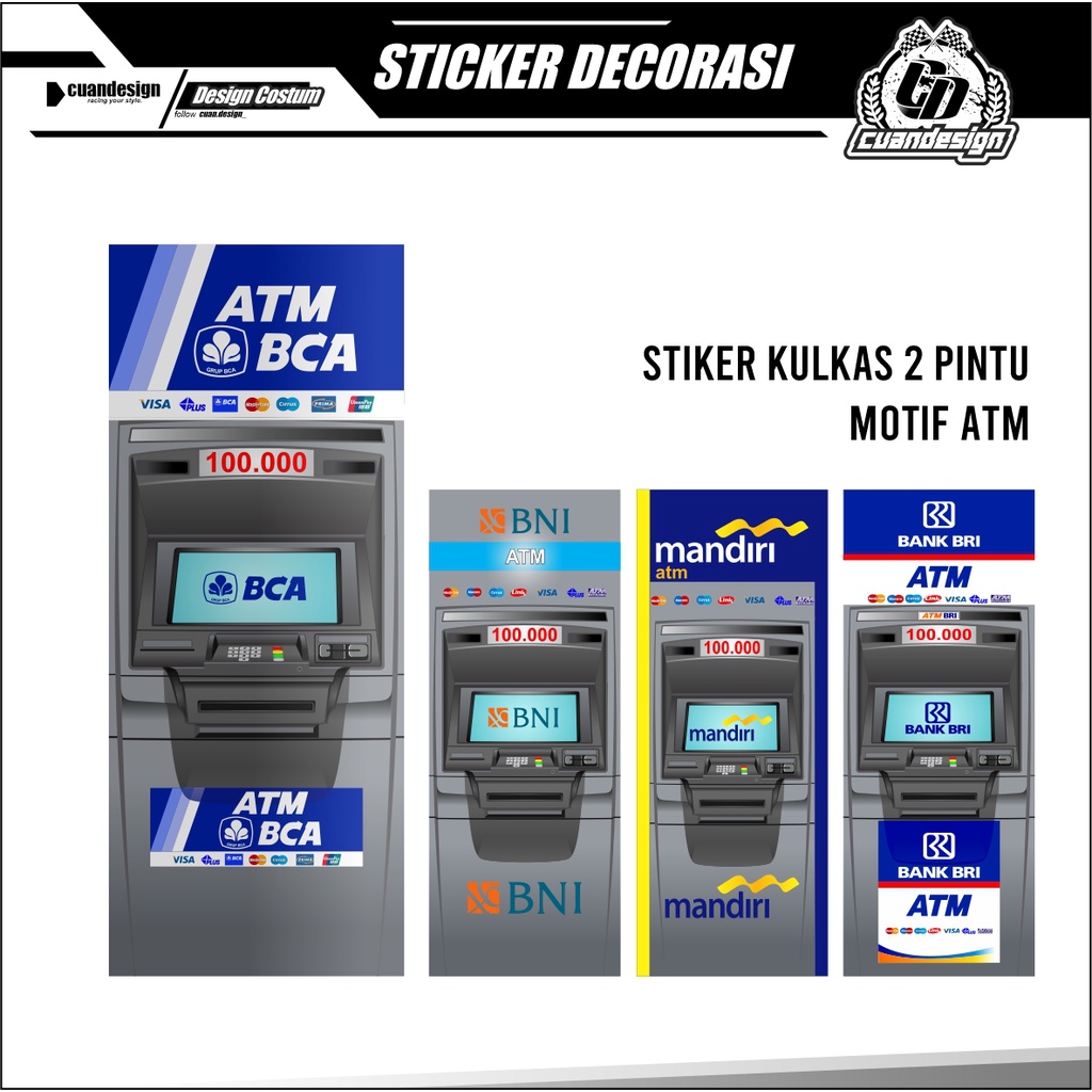 STIKER KULKAS 1 PINTU DAN 2 PINTU STANDAR MOTIF ATM / STICKER KULKAS / DECORASI