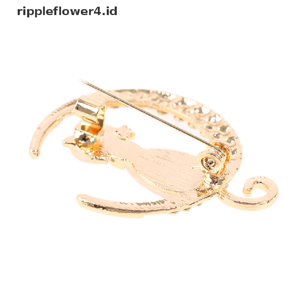 {rippleflower4.id} Bros Kucing Opal Berlian Imitasi Untuk Wanita Baroque Trendy Elegan Brooch Pin Hadiah~