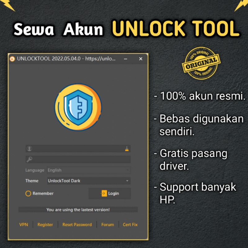Sewa Akun Unlock Tool