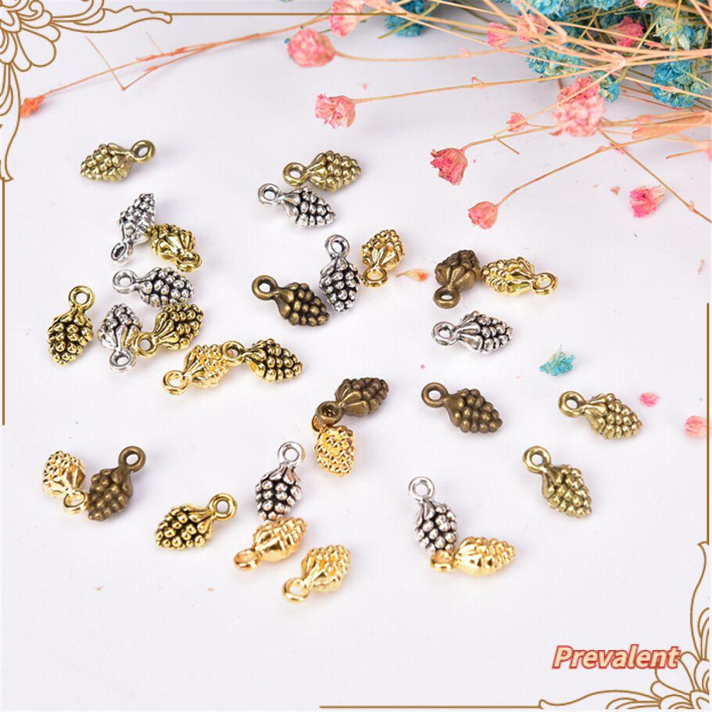 Preva 100 Pcs Liontin Biji Pinus 100 Pcs Cincin Besi 13 mm DIY Perhiasan Kalung