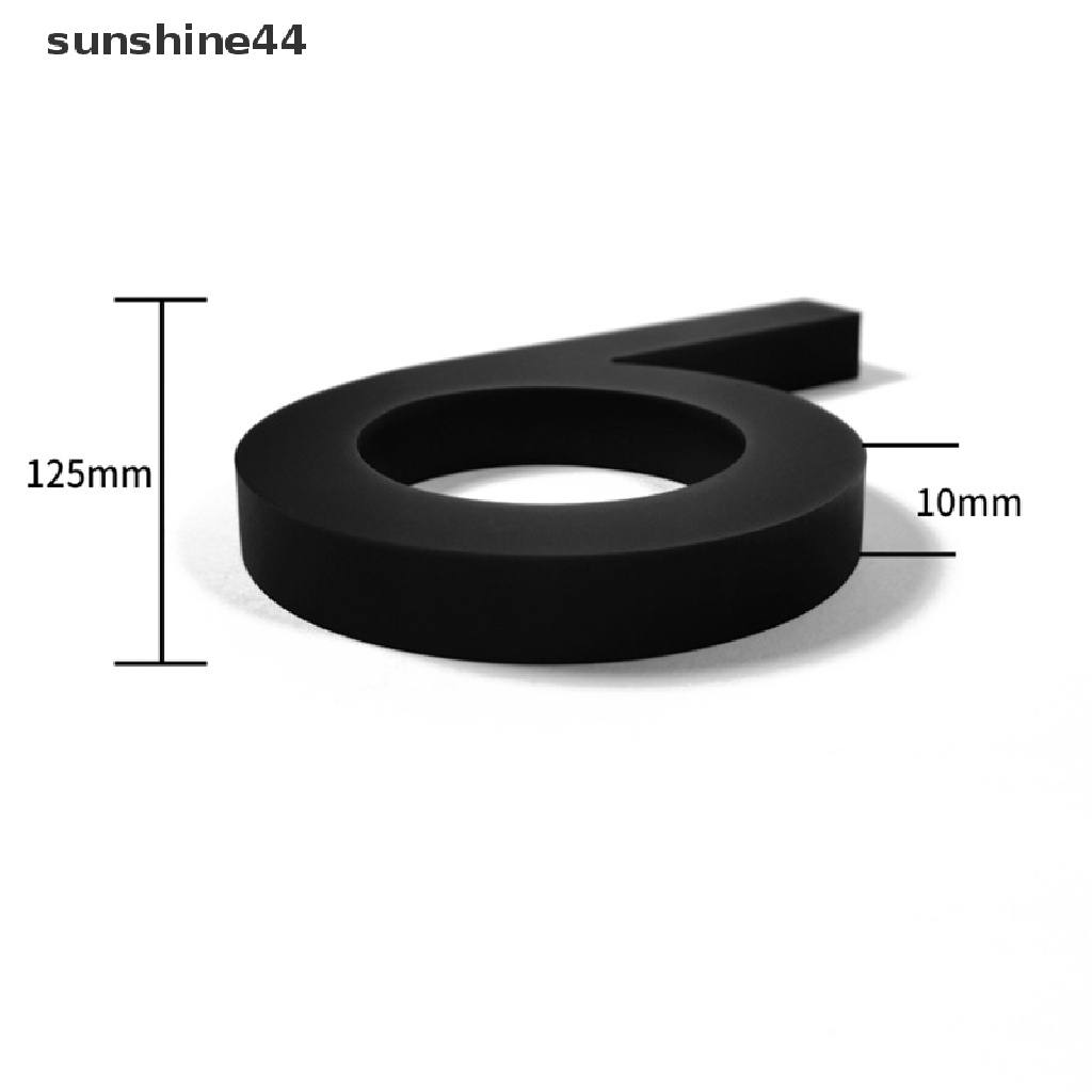 Sunshine Alamat Besar Modern Pintu Alfabet Floag Nomor Rumah Huruf Sign #0-9 Angka Hitam 125mm 5in Outdoor Rumah.