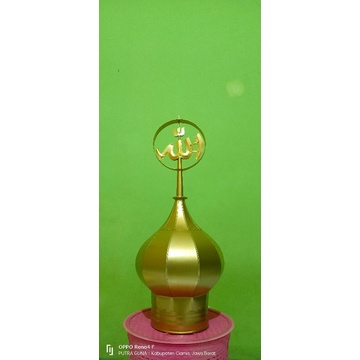 Kubah masjid/mushola stainless steel + cat gold ukuran 30 cm