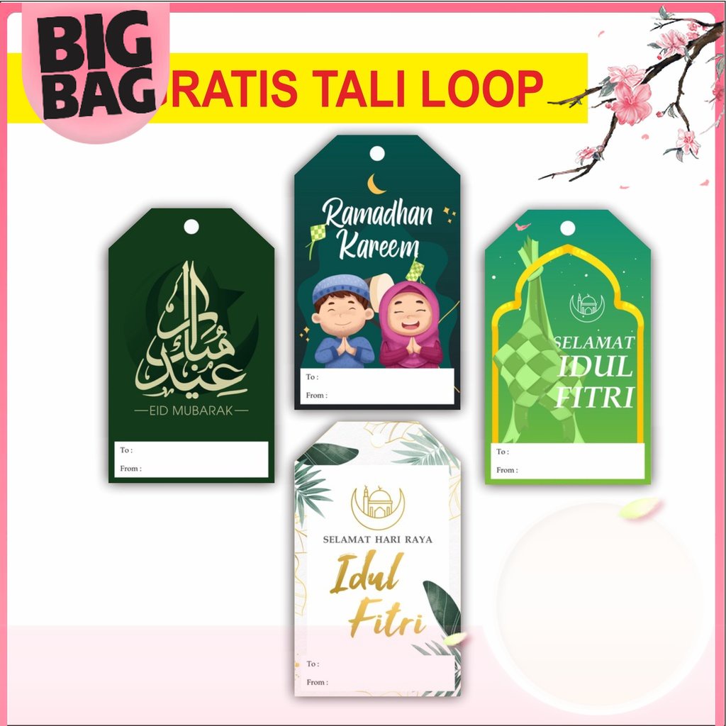 

BIGBAG HANG TAG LEBARAN EID MUBARAK HAMPERS TAG SOUVENIR FREE TALI LOOP TOKO