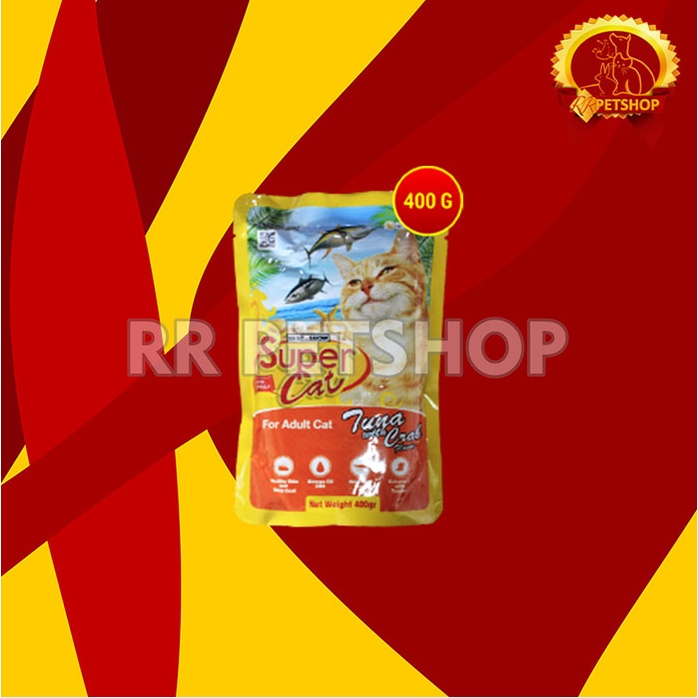 Super Cat Pouch Makanan Basah Kucing Wet Food SuperCat 400 Gram