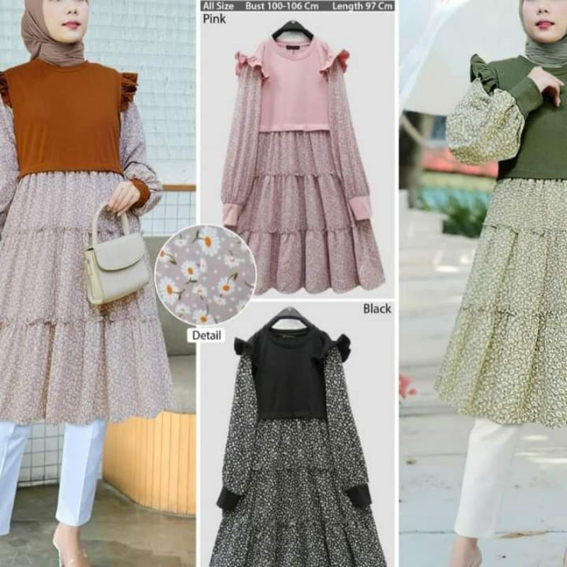 Tunik knit mix ceruty import/Tunik import/Tunik motif