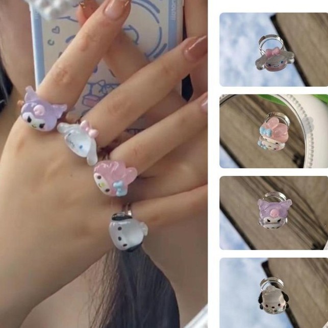 Cincin Anak Melody Timbul Lucu Karakter Cinnamoroll Resin Anjing Bear