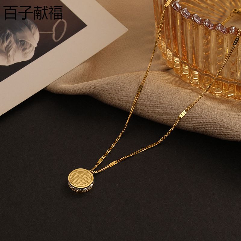 Kalung Titanium Wanita Emas 18K Kalung Wanita Titanium Asli Ori Kalung Titanium Wanita Harian Anti Karat Tidak Luntur
