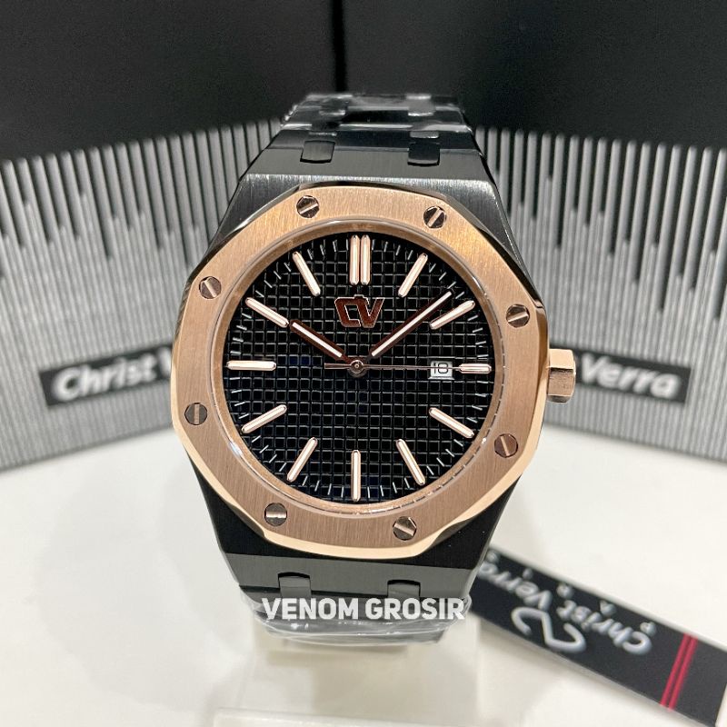 JAM TANGAN PRIA CHRIST VERRA CV 10812G-18 BLK ORIGINAL