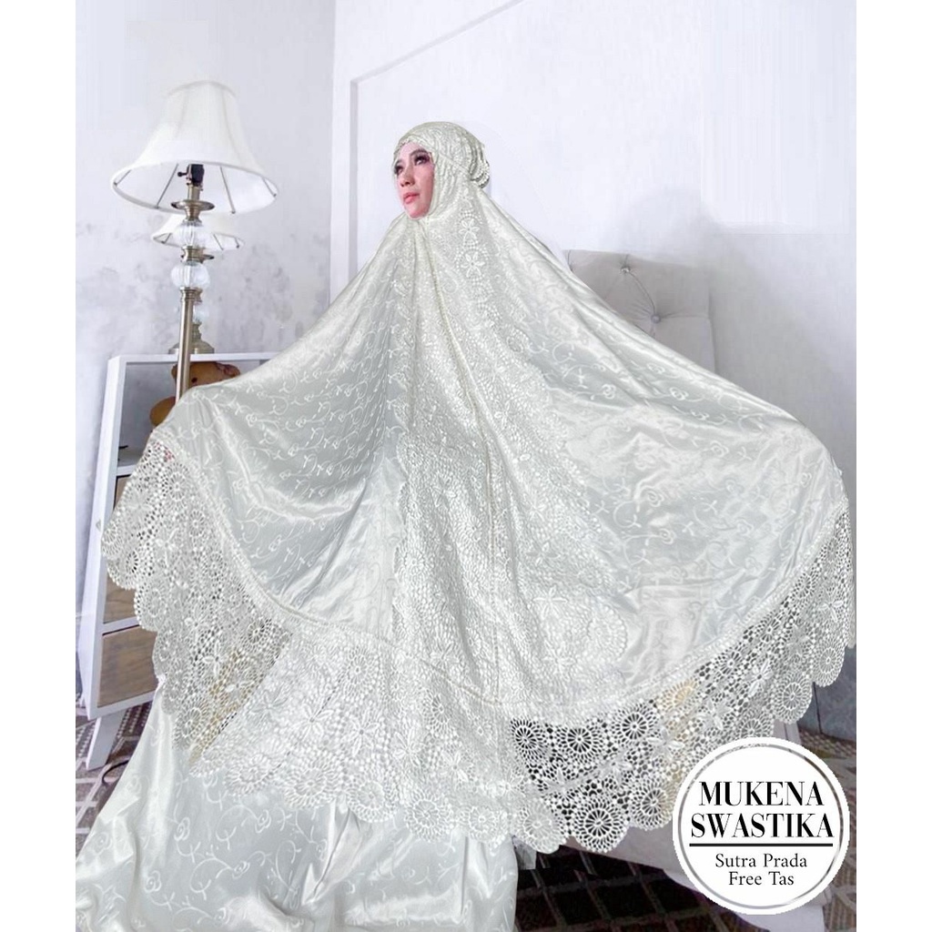 MUKENA PUTIH BORDIR PREMIUM SWASTIKA