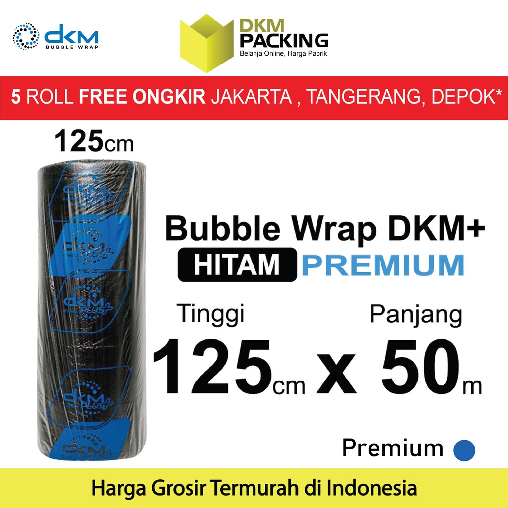 

Plastik Bubble Wrap 125cm x 50m HITAM PREMIUM DKM PLUS PREMIUM Bubblewrap ROLL