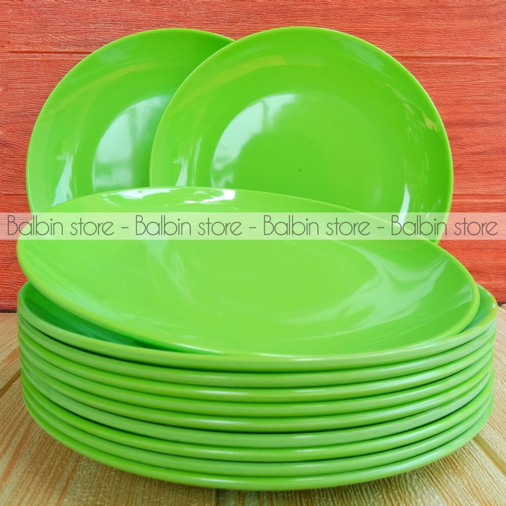 Balbin | promo 6 pcs piring bulan ceper melamine tebal diameter 23 cm kualitas sni food grade