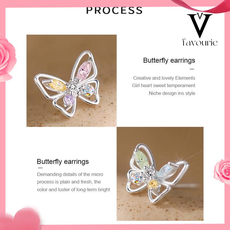 COD925 Anting Kupu-kupu Perak Sterling  Anting Desain Niche Mewah Ringan Musim Panas Wanita  Sederhana-FA