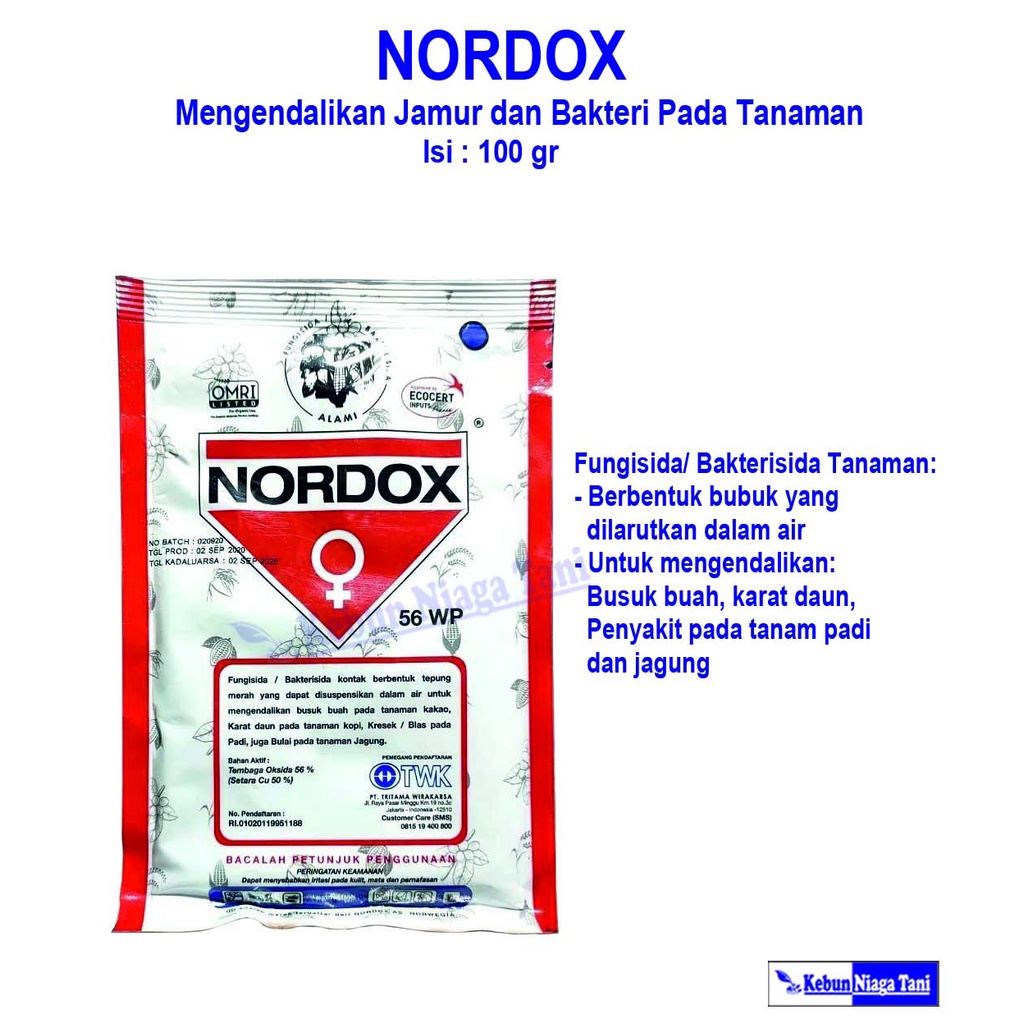 Fungisida NORDOX 56 WP isi 100 gr - bakterisida nordox