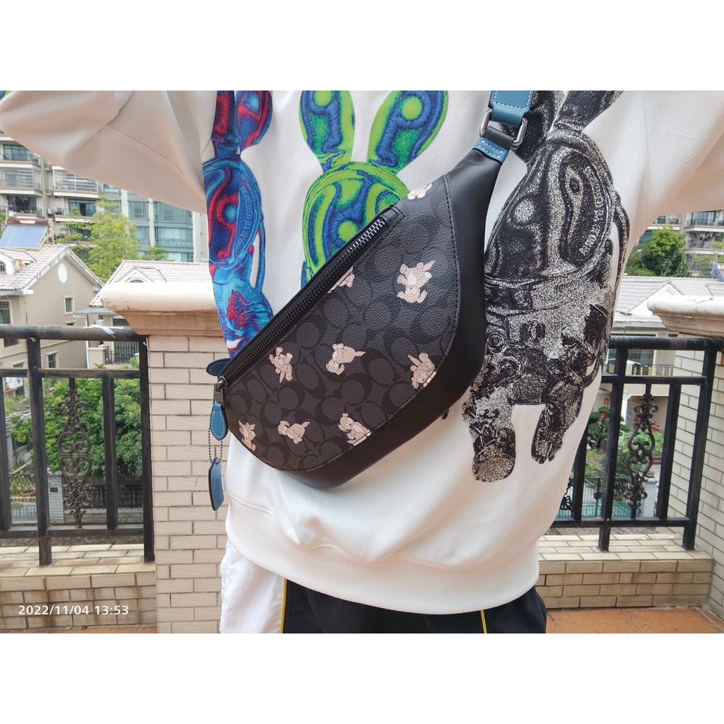 （Shopee Live）123-9 cc123  123  coach men's pockets Inclined shoulder bag Chest package  yaobao