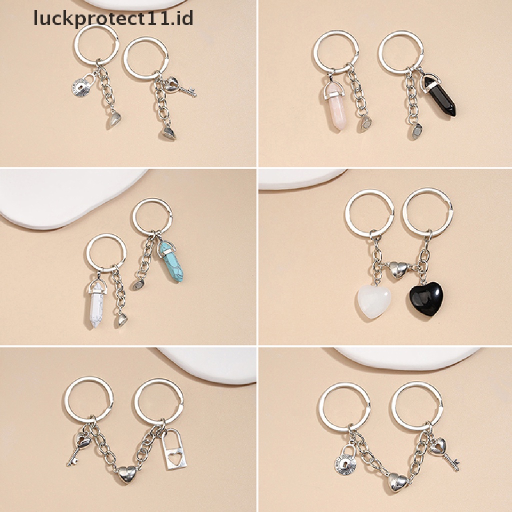 /Fashion Hot//// Gantungan Kunci Batu Kristal Hati Key Ring Magnet Kancing Gantungan Kunci Hadiah.