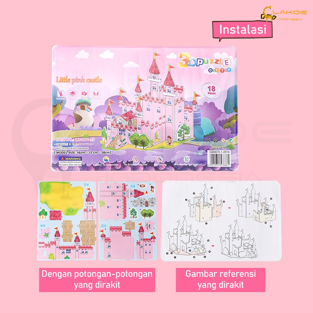 Mainan Edukasi Puzzle 3D DIY Jigsaw Puzzle Mainan Anak bahan foam