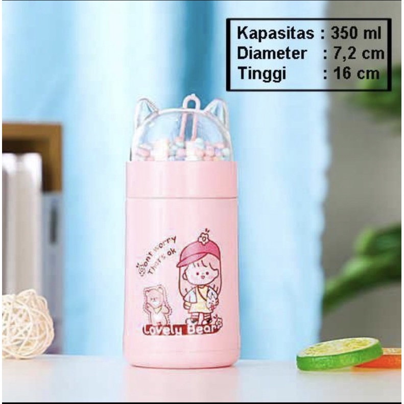 Botol Minum Kaca Kucing Botol Anak Cute Botol Serbaguna