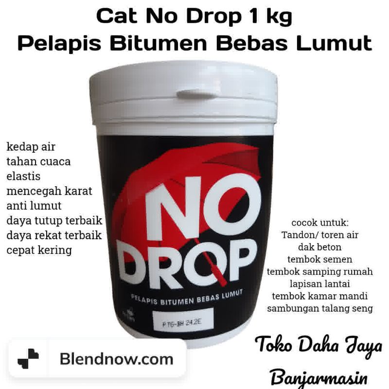 cat no drop hitam 1 kg/ pelapis bitumen bebas lumut