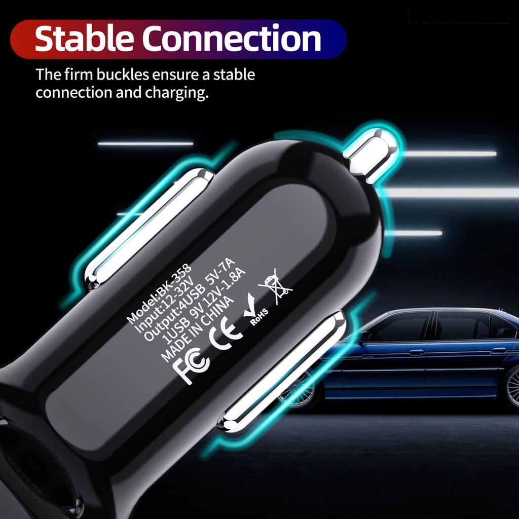 [Auto] Adaptor Charger Mobil Portable 4port USB Mini QC3.0 Fast Charging Untuk Ponsel