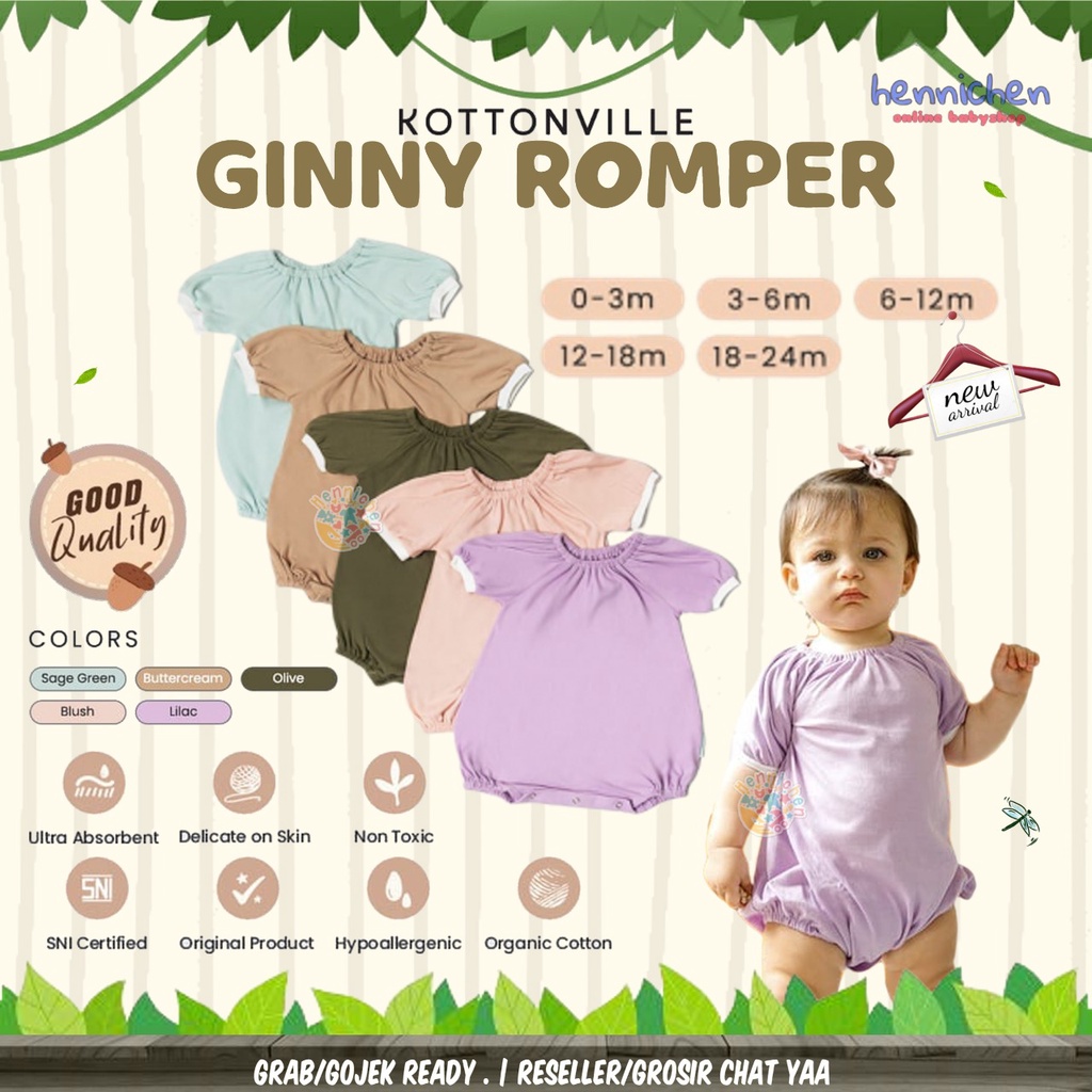 KOTTONVILLE GINNY ROMPER BAJU SETELAN ANAK BAYI ESSENTIALS FASHION ANAK PEREMPUAN 0-2 TAHUN