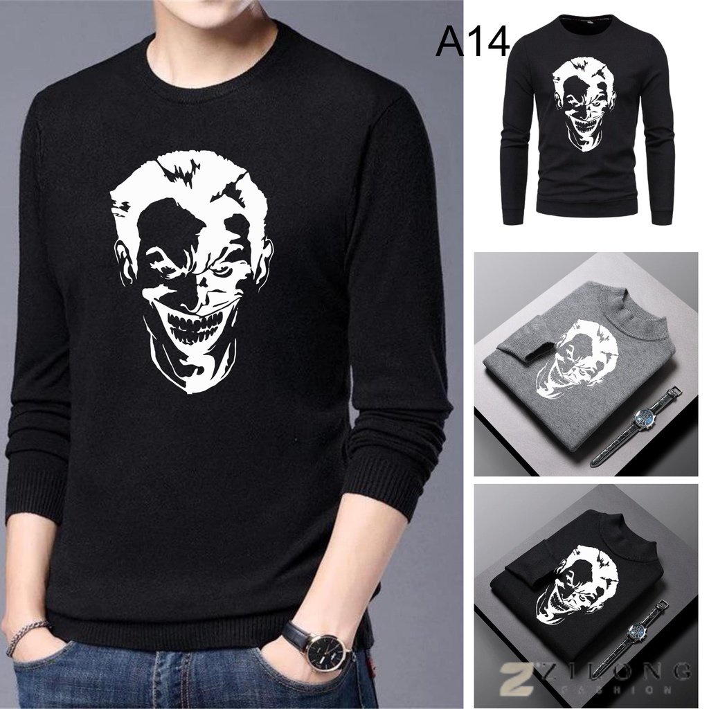 Zilong A14 - Jaket Sweater Karakter Joker Bahan Fleece Tebal Pria Wanita Jacket Wibu Otaku Kartun Ke