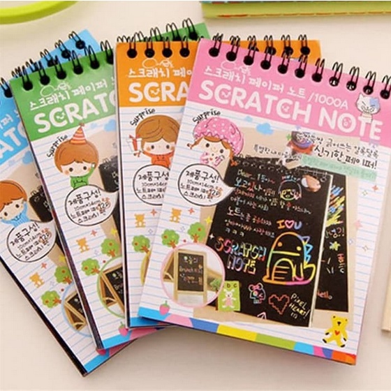BB7 - Scratch Note Mini Buku Gambar Mini Tulis Gores Ajaib