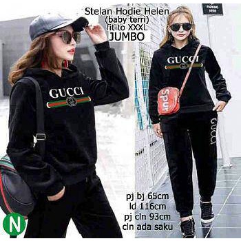 PIK - Setelan Hoodie Helen XL(61168), XXL(66121), 3XL(75198) / Best Seller / Setelan Olahraga Wanita / Set Senam Wanita / Celana dan Baju Wanita Muslim/ COD