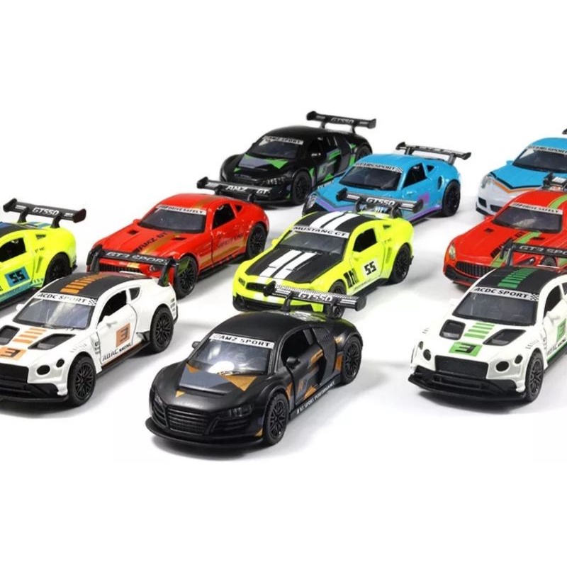 Diecast Mobil Chevrolet Camaro BMW M4 Ford Mustang Porsche AMG GTR Miniatur Mobil Mobilan GT Sport Recing Die-cast Mobil Sport sedan