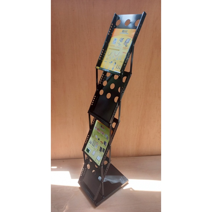 

HEMAT Rak Brosur Lipat 4 susun Hitam KENSI Code 5666