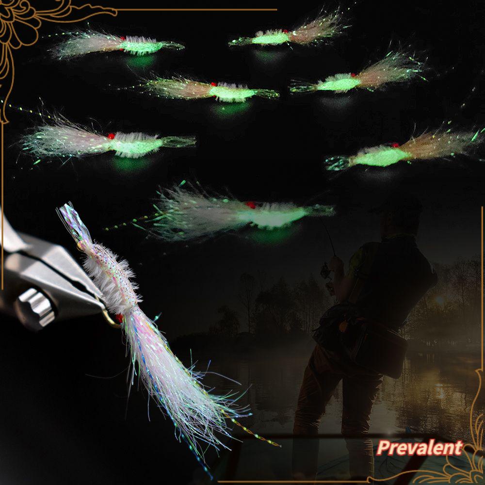 Preva 4pcs Kait Udang DIY Alat Pancing Luminous Winter Fishing Flies Lures