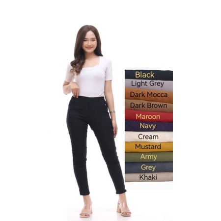 celana panjang wanitaElizabeth pants bahan super melar Elastik