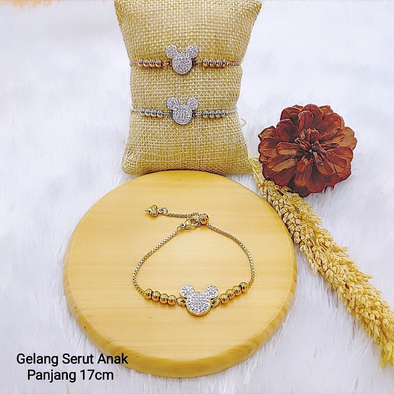 Gelang Rantai Anak Remaja / Gelang Serut Anak Titanium / Gelang Serut Titanium Anti Karat