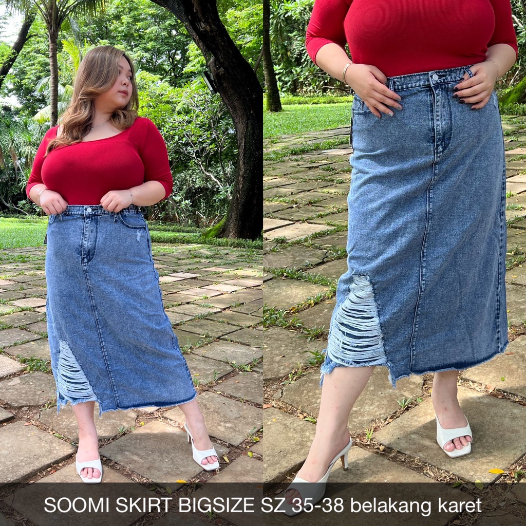 ROK JEANS WANITA SOOMI SKIRT BIGSIZE-SYSCLOTHIER