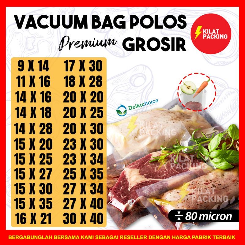 PLASTIK VACUUM 30×40 / VACUM BAG POLOS / PLASTIK VAKUM MAKANAN POLOS