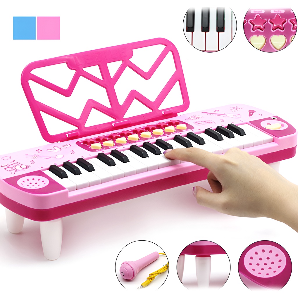 Mainan Anak Piano Mainan Edukasi Anak 37 Key | Laki Laki Perempuan | Cowok | Multi Function Keyboard