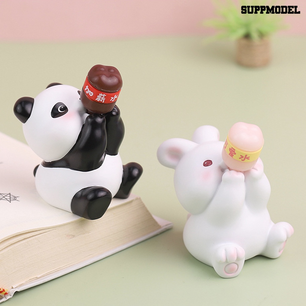 [Auto] 7 cm Animal Figure Mainan Panda Kelinci Piggy Puppy Landscape Boneka Resin Model Ornamen Desktop Indah Kartun Hewan Model Patung Dekorasi Mobil Hadiah Natal