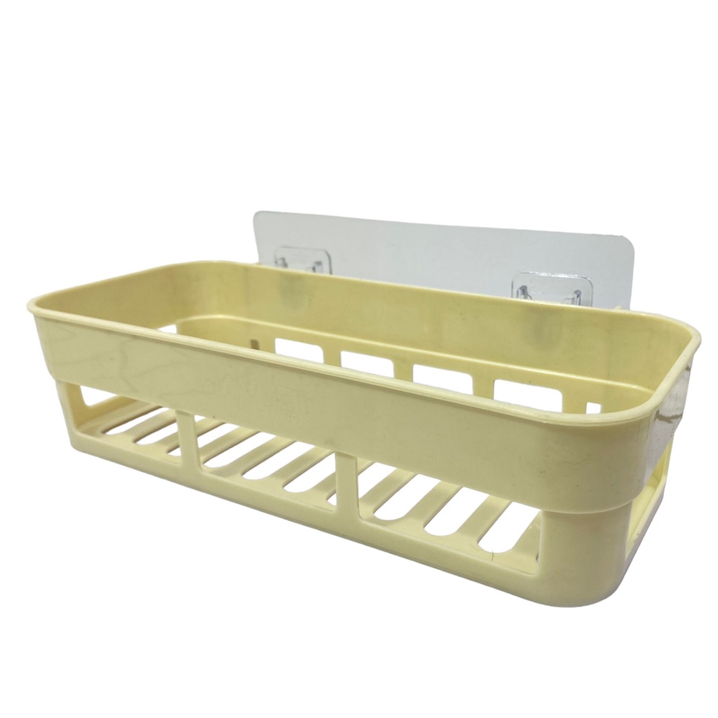 AVVET (PAKET HEMAT) Rak Kamar Mandi Persegi Panjang Multifungsi Cream