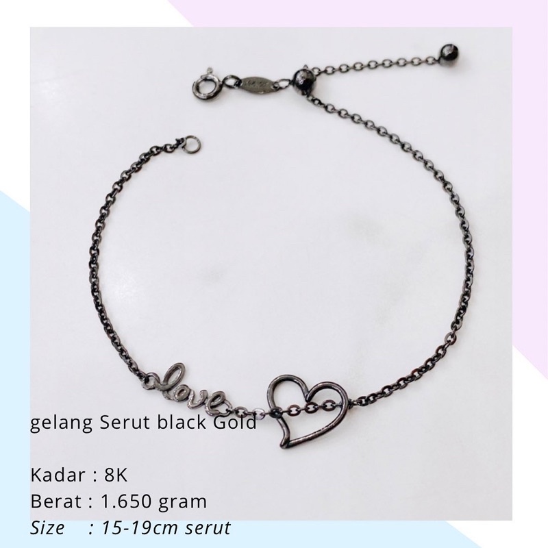 Gelang Emas Serut Black Gold 1.650 Gr