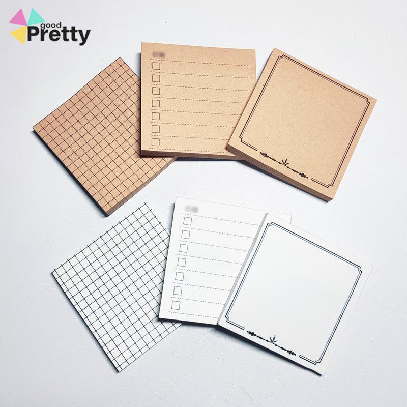 Sticky Note Memo Brown White Retro Sederhana Korea Sticky Note Alat tulis - PD