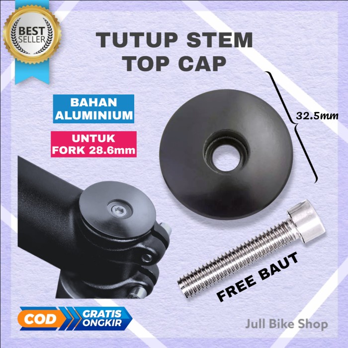 TOP CAP stem sepeda mtb tutup baut stem 28.6 fork cover headset aluminium alloy penutup jangkar starnut stang fixie gunung