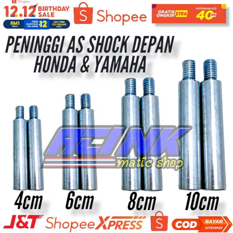 Peninggi shock honda sulingan shock depan honda bebek matic 1set sepasang ukuran 4cm 6cm