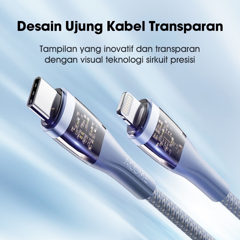 ACOME Kabel Data Charger 100cm Lightning Fast Charging 27 Watt ACL-010T Original - Garansi Resmi 1 Tahun