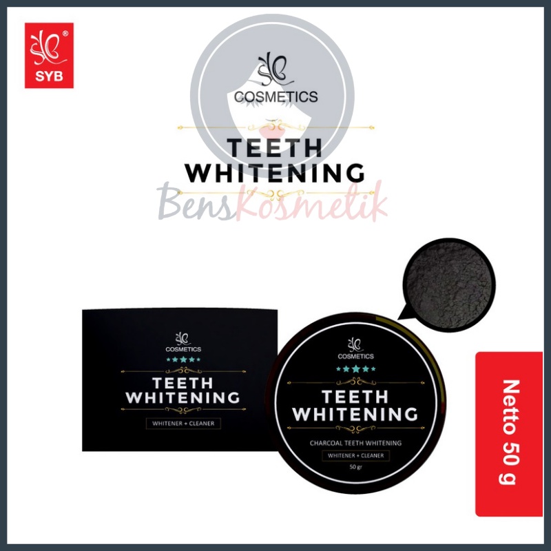 BPOM TEETH WHITENING / pemutih gigi carcoal BY SYB ORIGINAL 50 gram