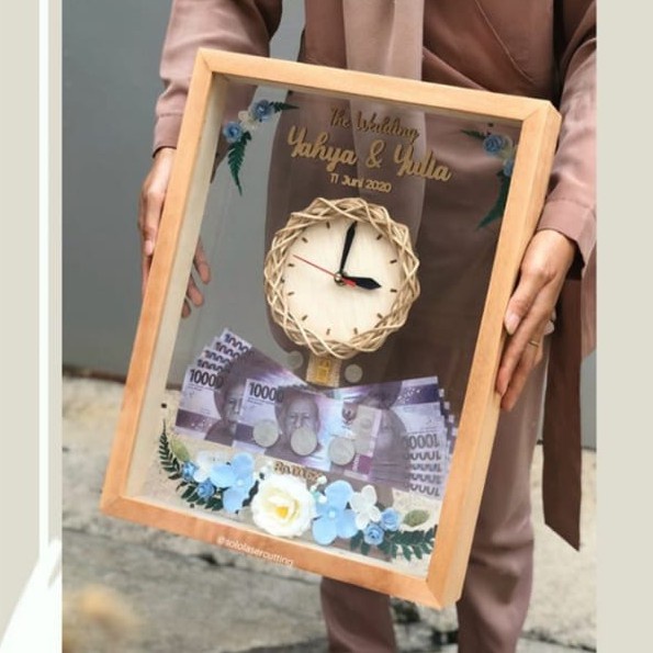 READY  Mahar transparan jam 30x40cm/ mahar murah pernikahan seserahan hantaran rustic elegant jam ma