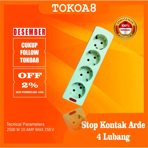 Stop Kontak Arde 4 Lubang