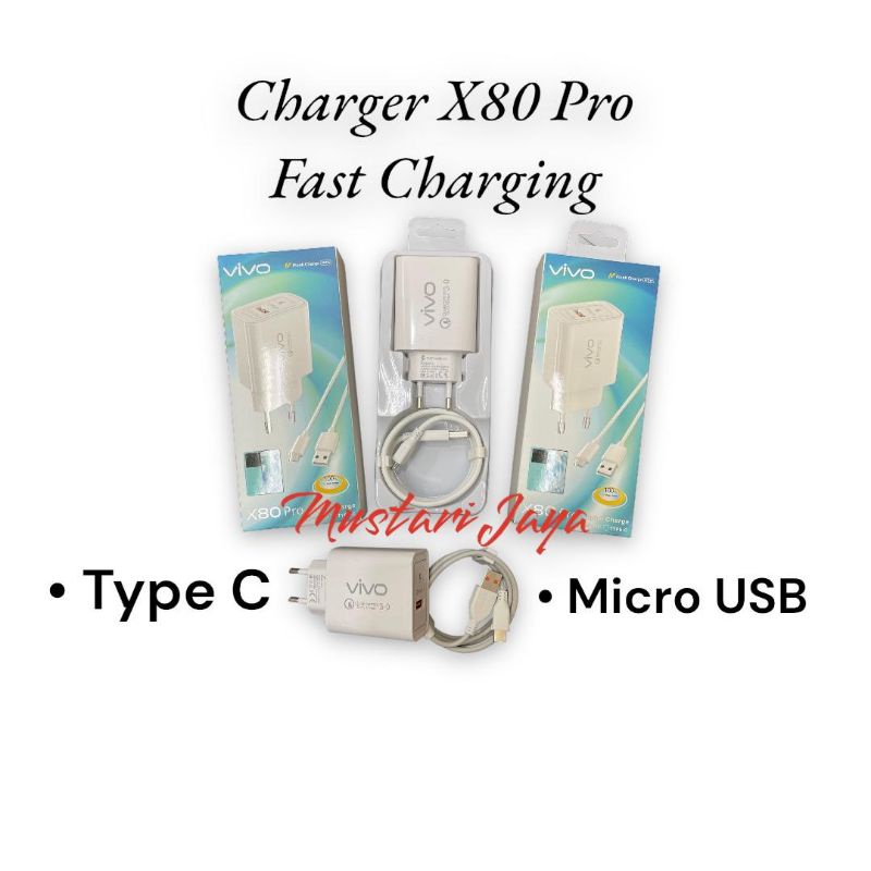 CHARGER VIVO X80 PRO 5.8A MICRO &amp; TYPE C FAST CHARGING TC VIVO X80 PRO