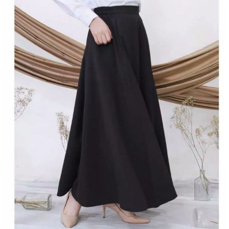 Rok Payung Jodda Scuba Panjang | ROK JODDA SCUBA PREMIUM | Rok Jumbo Kerja Hitam Formal | Rok mayung